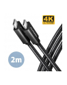 axagon Kabel USB-C - USB-A 3.2 Gen 2 BUCM32-CM20AB, 2m, PD 100W, 5A, 4K HD, ALU, oplot, czarny - nr 15