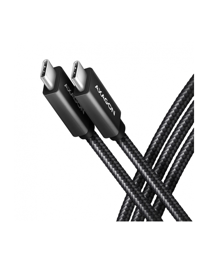 axagon Kabel USB-C - USB-A 3.2 Gen 2 BUCM32-CM20AB, 2m, PD 100W, 5A, 4K HD, ALU, oplot, czarny główny