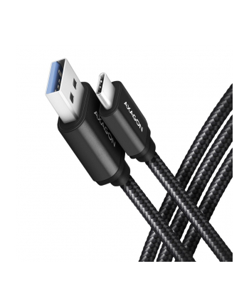 axagon Kabel USB-C - USB-A 2m USB 3.2 Gen 1, 3A, ALU, oplot BUCM3-AM20AB, czarny