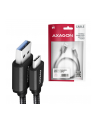 axagon Kabel USB-C - USB-A 2m USB 3.2 Gen 1, 3A, ALU, oplot BUCM3-AM20AB, czarny - nr 7