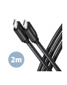 axagon Kabel USB-C - USB-C BUCM3-CM20AB 3.2 Gen 1, 2m, PD 60W, 3A, ALU, oplot, czarny - nr 7