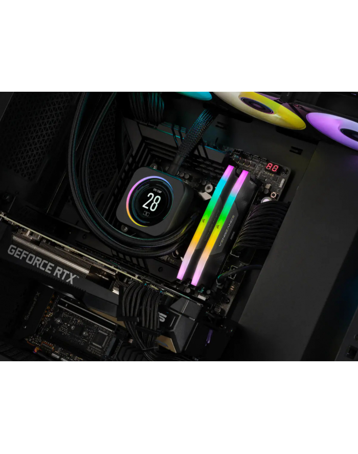 Corsair DDR5 32GB 6000 - CL - 40 - Dual-Kit - DIMM - CMH32GX5M2B6000C40, Vengeance RGB, Kolor: CZARNY główny