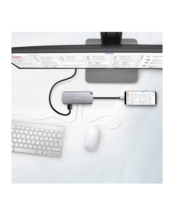 axagon Karta sieciowa HMC-6M2 USB-C 3.2 Gen 1 hub w. M.2 SATA + HDMI + GLAN + 2x USB-A + PD 100W