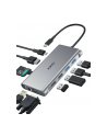 aukey Hub USB-C CB-C89 aluminiowy  | 10w1 | RJ45 Ethernet 10/100/1000Mbps | 4xUSB | HDMI 4k@30Hz | SD i microSD | USB-C Power Delivery 100W - nr 1