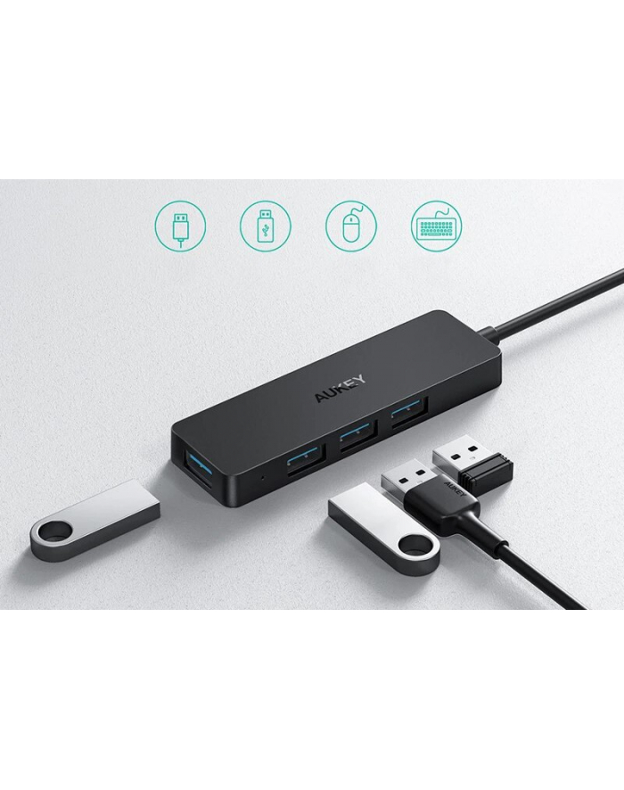 aukey Hub USB-A CB-H39 | Ultra Slim | 4w1 | 4xUSB 3.0 | 5Gbps główny