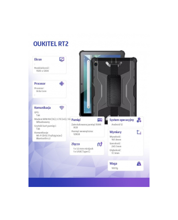 oukitel Tablet RT2 8/128GB Czarny