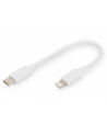 digitus Kabel do transmisji danych/ładowania USB C/Lightning MFI 0,10m Biały - nr 1