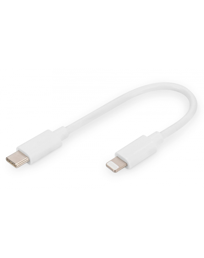 digitus Kabel do transmisji danych/ładowania USB C/Lightning MFI 0,10m Biały główny