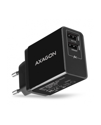 axagon Ładowarka sieciowa ACU-DS16, SMART 16W, 2x port USB-A, 5V/2.2A + 5V/1A