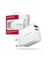 axagon Ładowarka sieciowa ACU-PQ22W, PD ' QC 22W, 2x port (USB-A + USB-C), PD3.0/QC3.0/AFC/FCP/Apple, biała - nr 2
