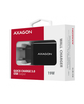 axagon Ładowarka sieciowa ACU-QC19, QC 19W, 1x port USB-A, QC3.0/AFC/FCP/SMART