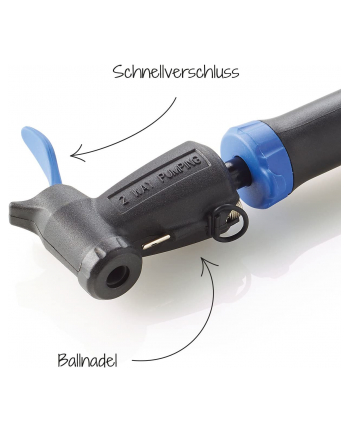 fischer die fahrradmarke FISCHER bicycle mini pump, double stroke, reversible, air pump (Kolor: CZARNY/blue)