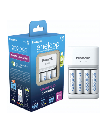 Panasonic universal charger BQ-CC55 (incl. 4x eneloop pro AA batteries with 2000 mAh)