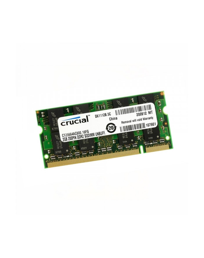 Crucial 2GB, 800MHz, DDR2, NON-ECC, CL6 SODIMM główny