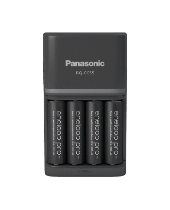 Panasonic Ni-Mh Eneloop Bq-Cc55 + 4 X R6/Aa Pro 2500Mah Bk-3Hcde (Kkj55Hcd40E)