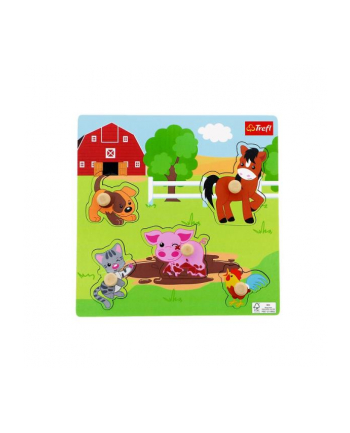Puzzle Mini Farm Zabawka drewniana 61622 Trefl