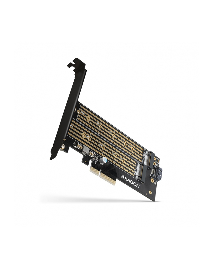 axagon Adapter wewnętrzny PCEM2-D, PCIe x4 M.2 NVMe M-key + SATAB-key slot, LP główny