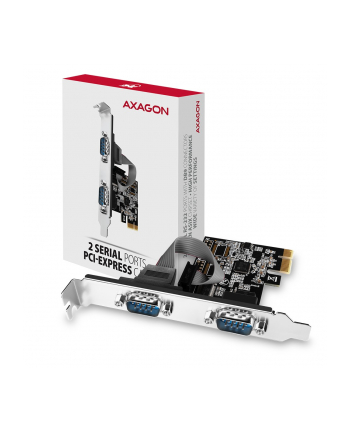 axagon Karta PCIe PCEA-S2N, 2x port szeregowy RS232 250 Kbpsw zestawie LP