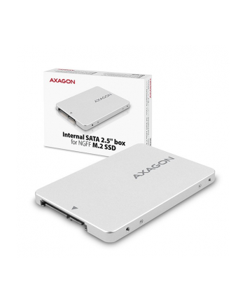axagon Wewnętrzna obudowa 2.5' z interfejsem SATA do dysków SSD M.2 SATA, RSS-M2SD, srebrny