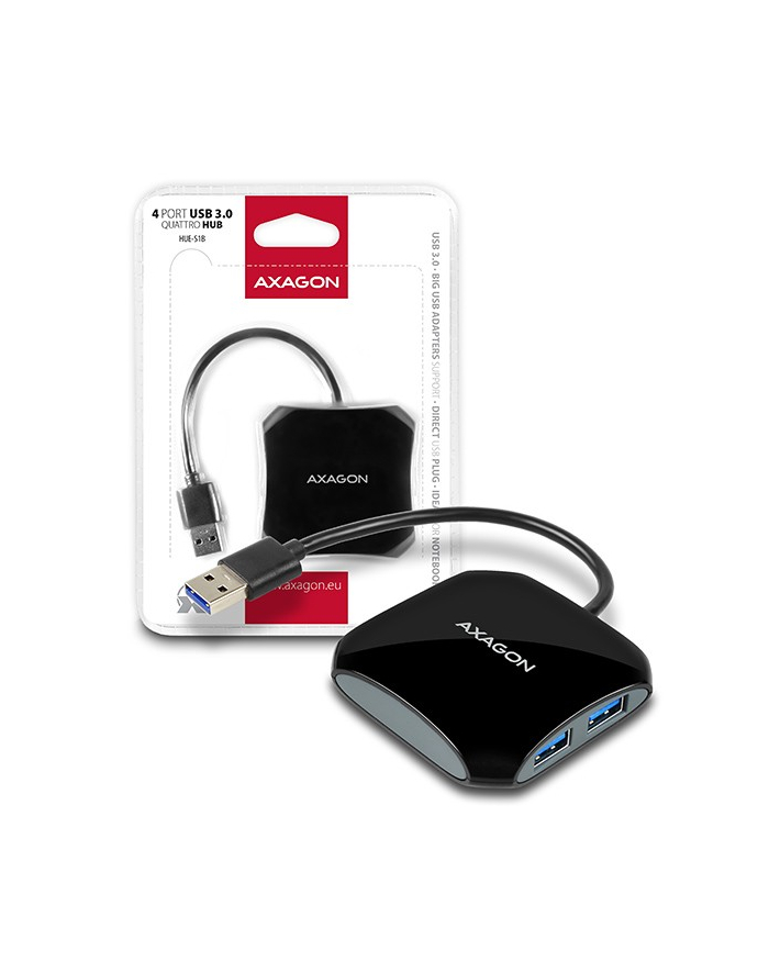 axagon Hub 4-portowy HUE-S1B USB 3.2 Gen 1 quatrtro hub 16cm kabel główny