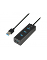 axagon HUB 4-portowy HUE-S2BL USB 3.2 Gen 1 charging hub 1.2m   kabel micro USB - nr 1