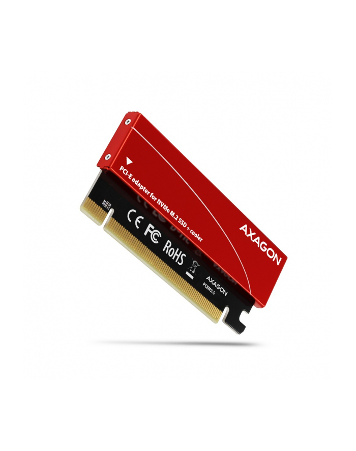 axagon Adapter wewnętrzny PCEM2-S, PCIe x16 M.2 NVMe M-key slot aluminiowa osłona główny