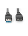 DIGITUS Kabel połączeniowy USB 3.1 Gen.1 SuperSpeed 5Gbps Typ C USB A/microUSB B M/M czarny 3m - nr 1