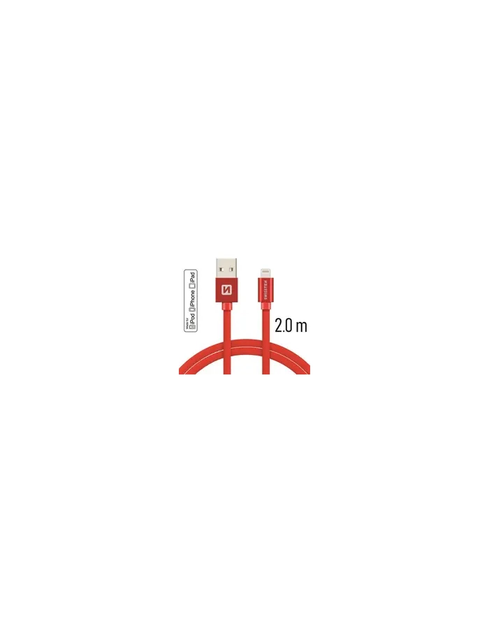 Swissten Kabel USB - Lightning 2m Czerwony (71524306) główny