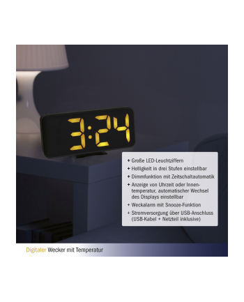 Tfa Dostmann Digital Alarm Clock With Led Luminous Digits (60202701)