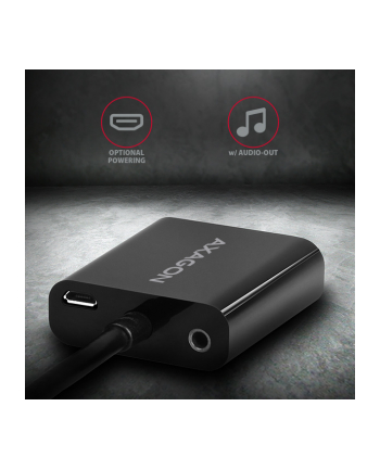 axagon Adapter FullHD, wyjście audio, micro USB złącze zasilania RVH-VGAN, HDMI -> VGA nr 2