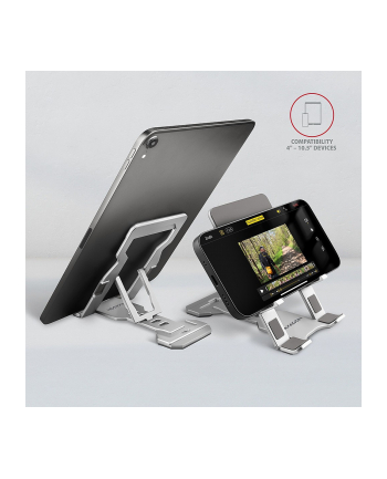 axagon Podstawka do telefonów i tabletów aluminiowa 4-10,5 cali, 5 regulowanych kątów nachylenia STND-M