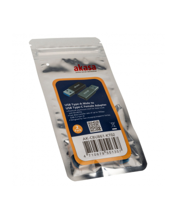 AKASA  ADAPTER USB USB-A - USB-C (AK-CBUB61-KT02) (AKCBUB61KT02)  (AKCBUB61KT02)