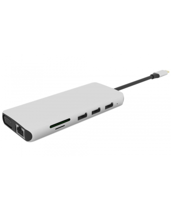 ESTUFF PRZEJŚCIÓWKA ESTUFF 12 W 1 DISPLAY PORT/ HDMI/ USB-C/ LAN/ VGA - BIAŁA  (ES623009)