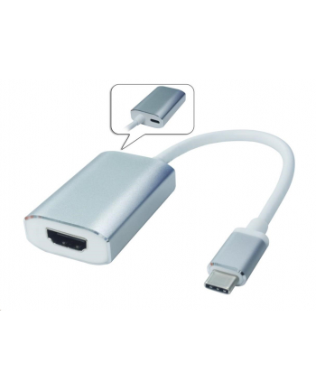PREMIUMCORD ADAPTER USB-C HDMI, 0.2M, SREBRNY (KU31HDMI04)