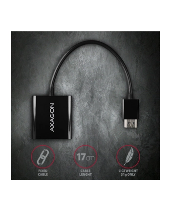 axagon Adapter FullHD, wyjście audio, micro USB złącze zasilania RVH-VGAN, HDMI -> VGA