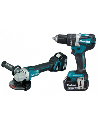 Makita Zestaw Wiertarko-Wkrętarka Dhp484 + Szlifierka Akumulatorowa Dga506 (Dlx2210Tj1)