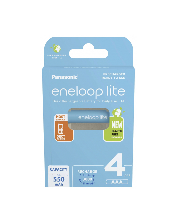 Panasonic Eneloop Lite AAA 550mAh 4 szt (BK4LCCE4BE) główny