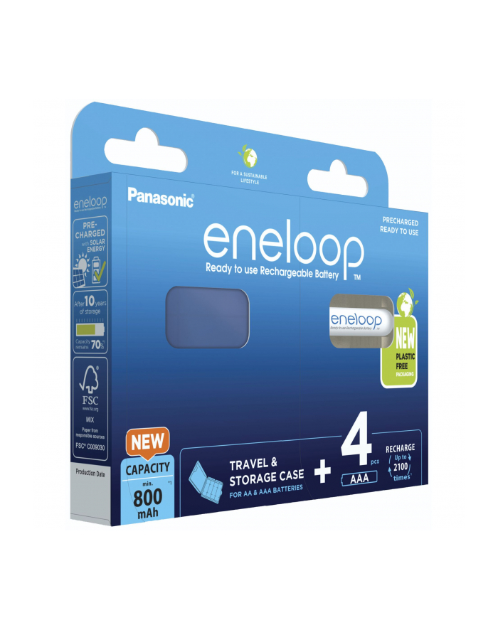 Panasonic Eneloop AAA 800mAh 4 szt + box (BK4MCDEC4BE) główny