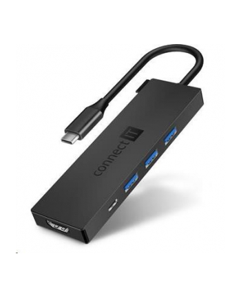 Hub USB Connect IT USB-C/3x USB 3.2, HDMI, USB-C PD 100W (CHU-8010-AN) Szary