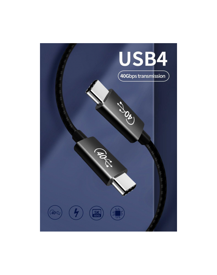 Kabel Premiumcord Thunderbolt 3, 40Gbps, Usb4, 1,2M (Ku4Cx12Bk) Czarny główny