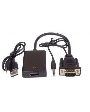 ADAPTER AV HDMI DSUB (VGA) + JACK 3.5MM CZARNY (8592220018870)