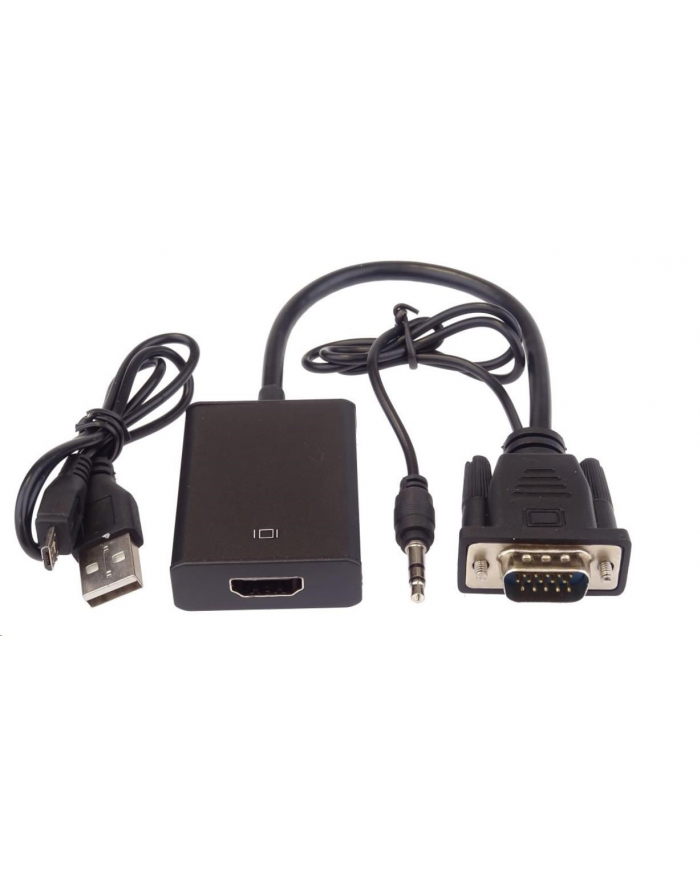 ADAPTER AV HDMI DSUB (VGA) + JACK 3.5MM CZARNY (8592220018870) główny
