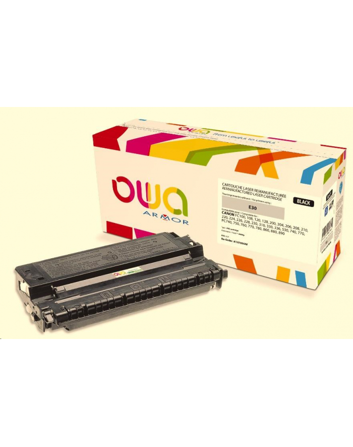 Owa Armor Toner - Black Remanufactured Cartridge (Alternative to: Canon E30) For FC-10X, 12X, 20X, 210, 22X, 230, 310, 33X, 53 (K107 (K10785 (K10785OW główny