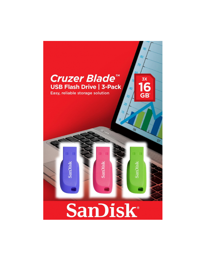 Sandisk Cruzer Blade - 16Gb (3 Pack) (Sdcz50C016Gb46T) główny