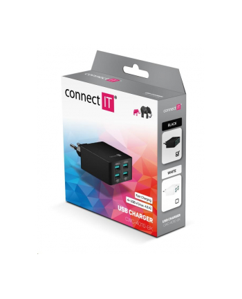 Connect IT Fast Charge 4x USB, 4,8A (CWC-4010-BK) Czarna