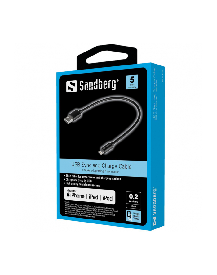 Sandberg Kabel USB USB Lightning MFI 0.2m główny