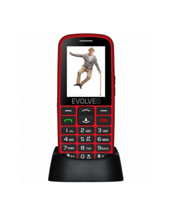 Telefon komórkowy dla seniorów z podstawką ładującą Evolveo EG Czerwony EP-550-EGR