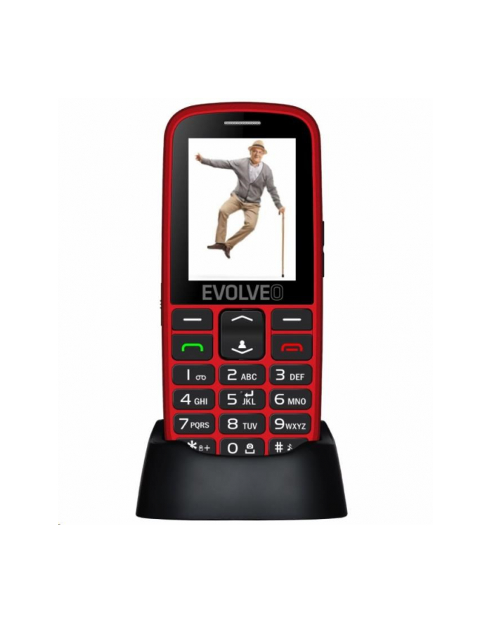 Telefon komórkowy dla seniorów z podstawką ładującą Evolveo EG Czerwony EP-550-EGR główny