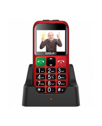Telefon komórkowy dla seniorów z podstawką ładującą Evolveo EB Czerwony / EP-850-EBR