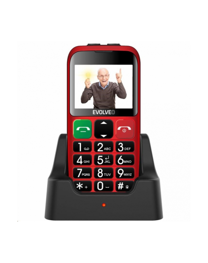 Telefon komórkowy dla seniorów z podstawką ładującą Evolveo EB Czerwony / EP-850-EBR główny